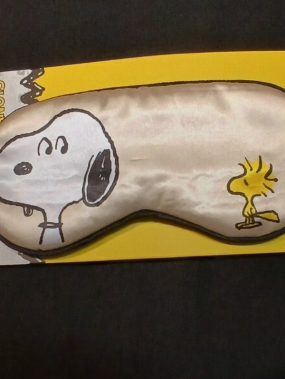 Peanuts Snoopy Satin Sleep Mask in Cream and Yellow/ Bnwt